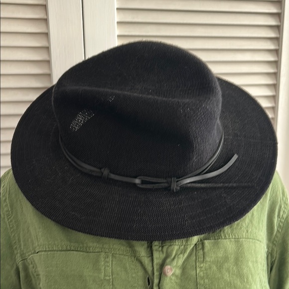 Anthropologie Black Wide-Brim Fedora Hat - Picture 3 of 6